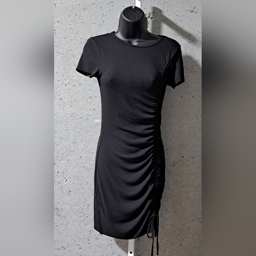 Divided Sz Small Black Gathered Mini Dress